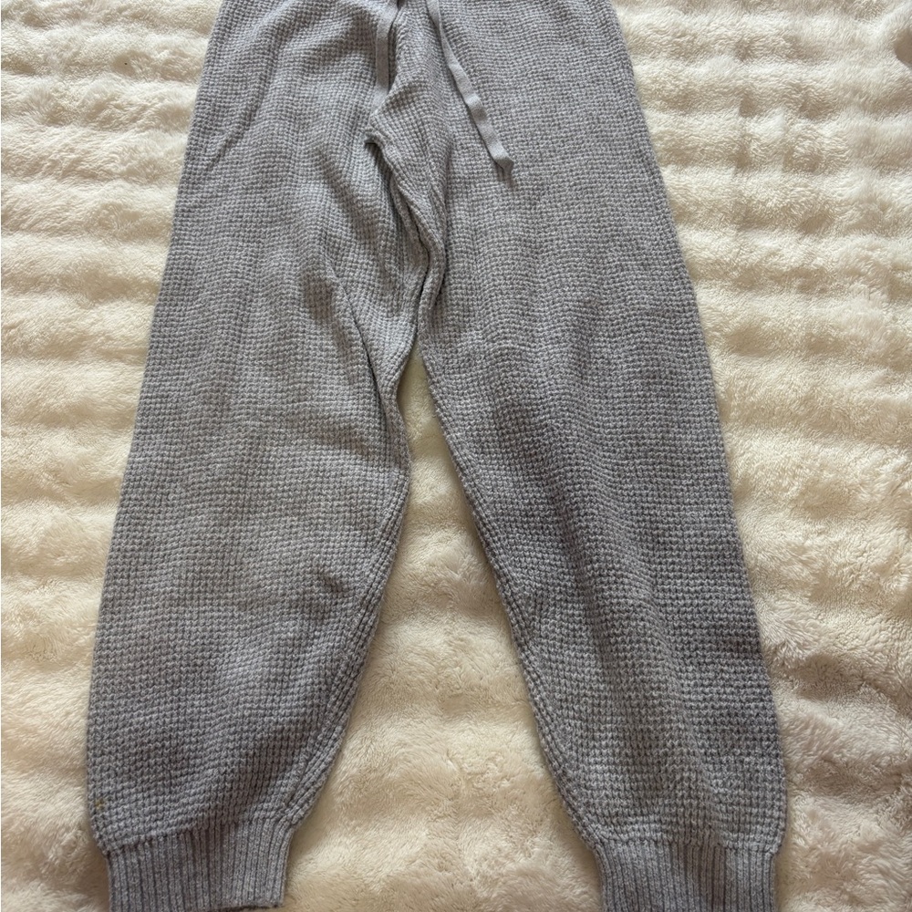 Gray Waffle Jogger Pants